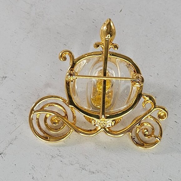 Vintage Disney Napier Cinderella's Carriage Rhinestone & Gold Tone Brooch Pin - Picture 2 of 6